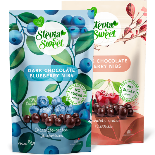 steviasweet dark chocolate nibs trial-pack without sugar