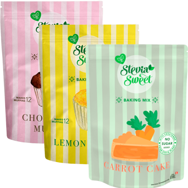 SteviaSweet Probier-Pack Backmischungen ohne Zuckerzusatz