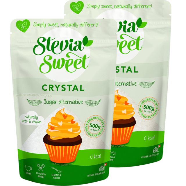 SteviaSweet Crystal im Duo-Pack ohne Kalorien