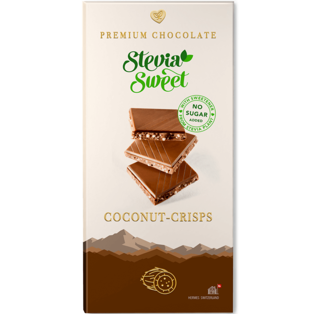 steviasweet premium chocolate coconut crisps without added sugar