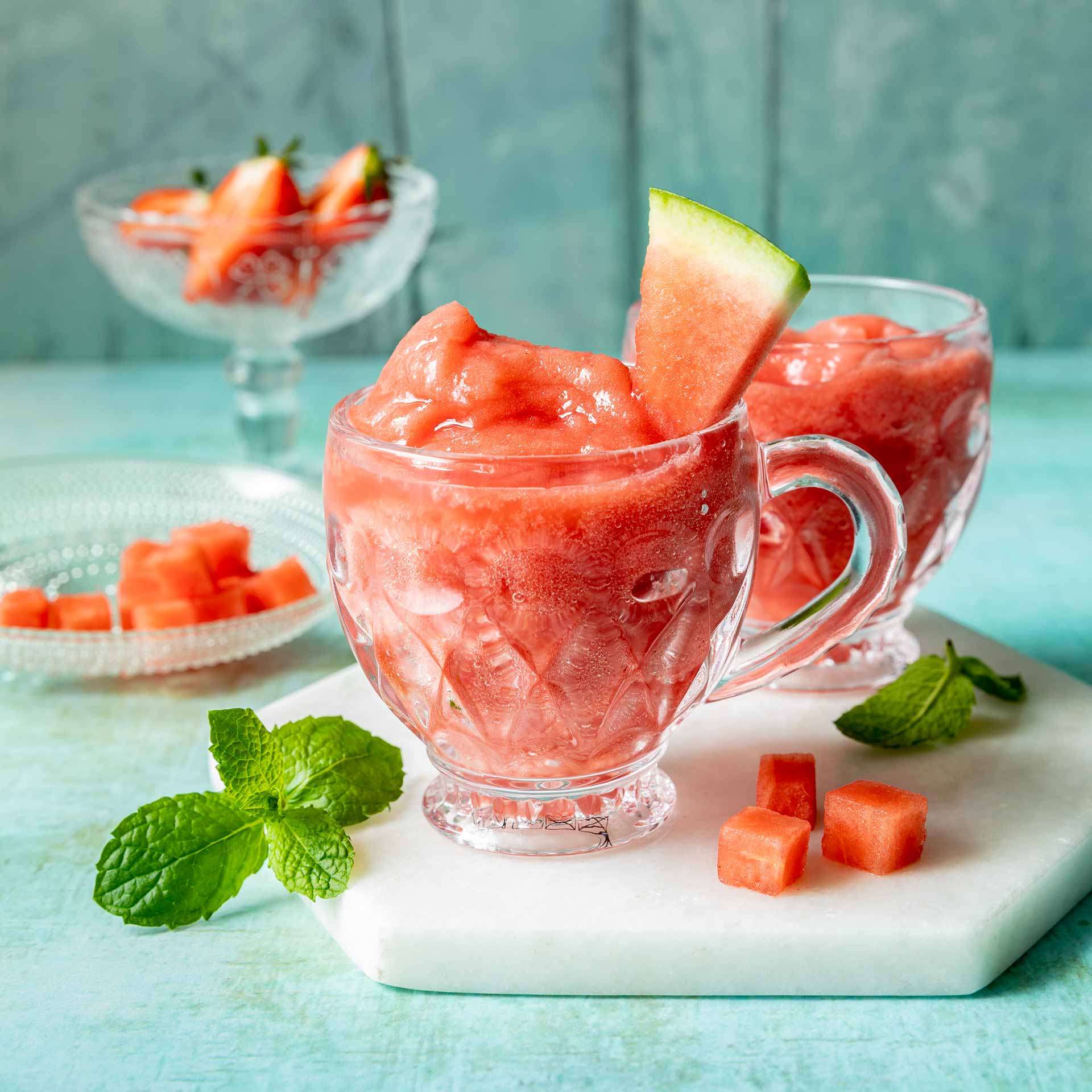SteviaSweet | Roséwein-Erdbeere-Wassermelonensorbet