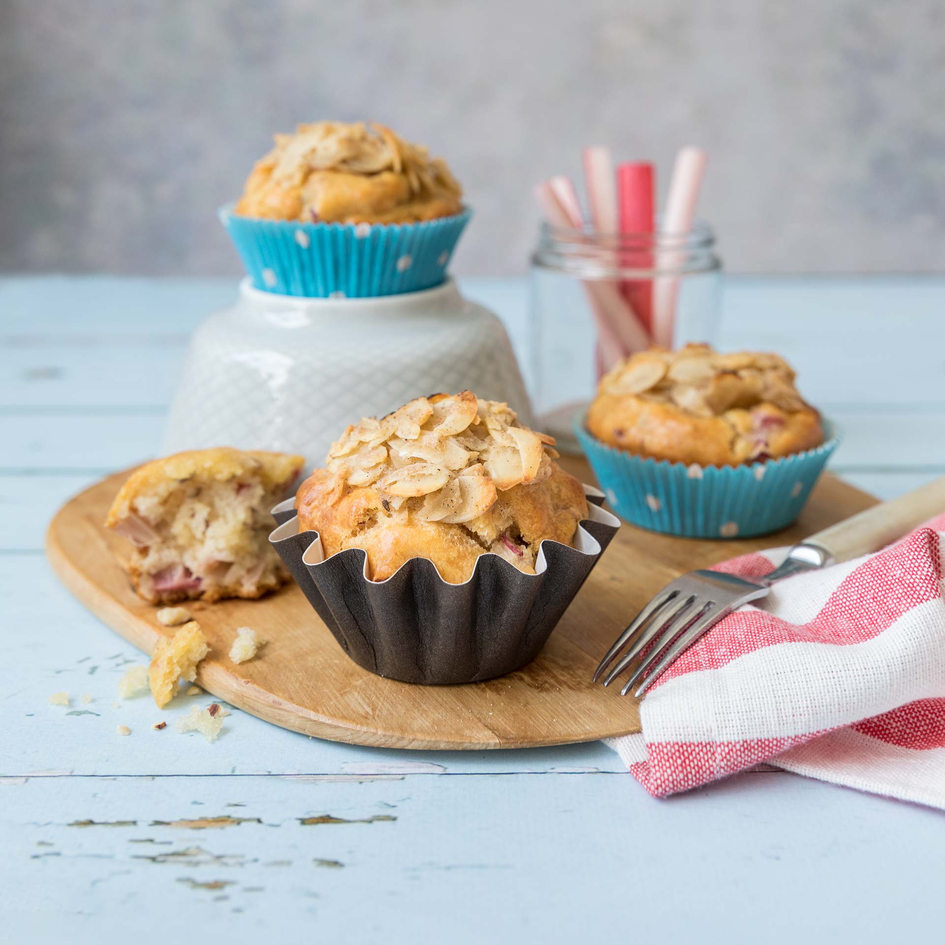 SteviaSweet RhabarberMandelMuffin zuckerfrei