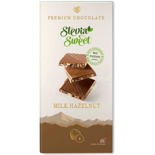 SteviaSweet Premium Schokolade mit Haselnüssen ohne Zucker